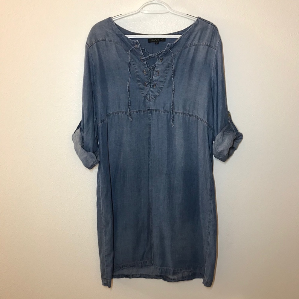 Tie Front Jean Dress